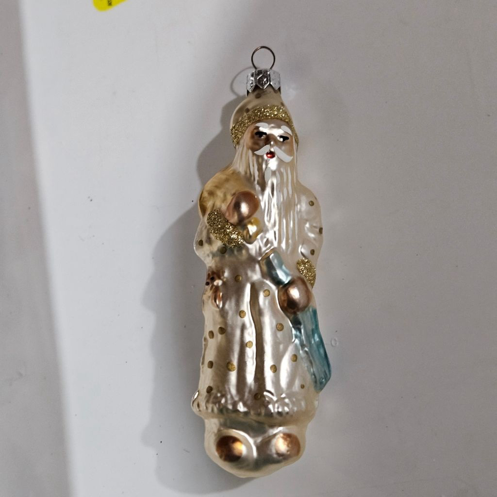 Vintage glass St. Nicholas Santa Made in Poland 4"